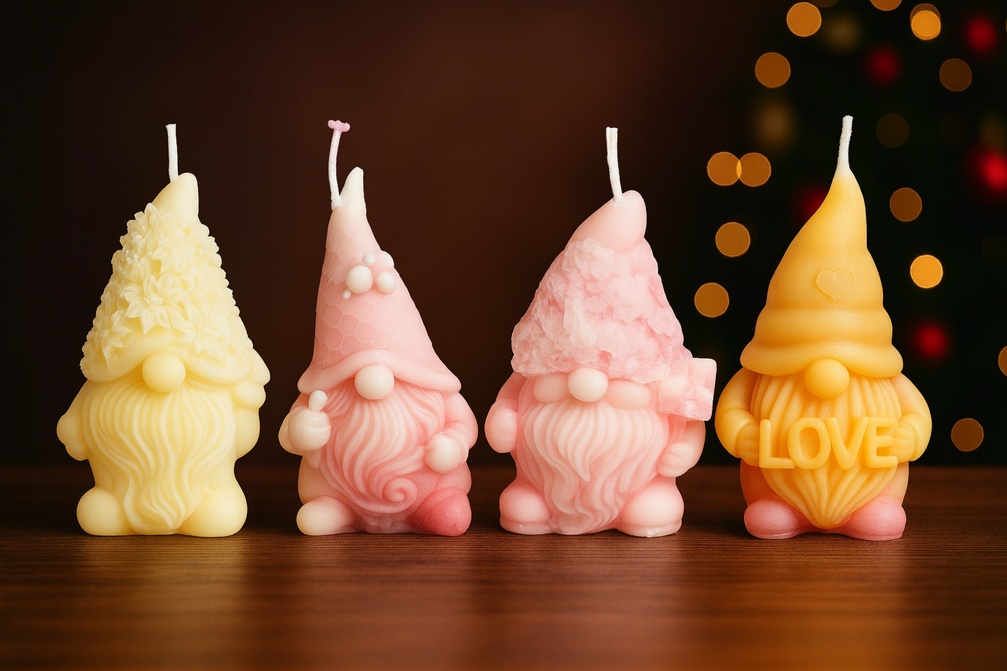 Christmas Gnome Candle Set